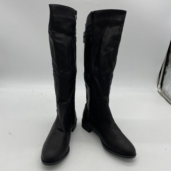 Women High Winter Riding Boots Round Toe Low Heel Dress Long Booties main image 13